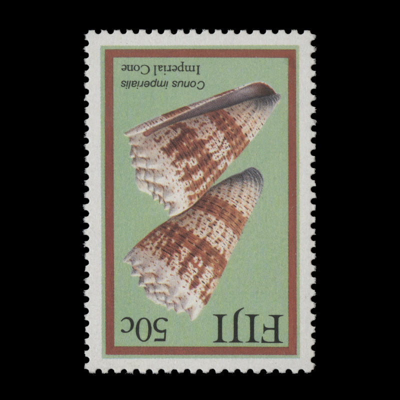 Fiji 1987 (Variety) 50c Imperial Cone with inverted watermark
