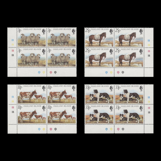 Falkland Islands 1981 (MNH) Farm Animals plate blocks