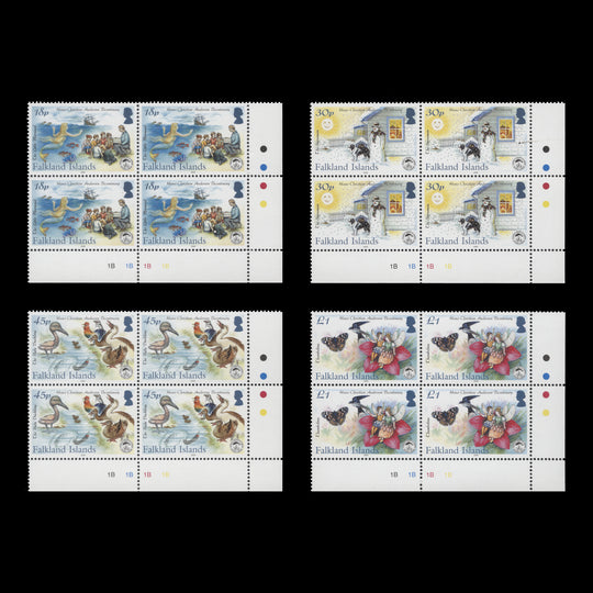 Falkland Islands 2005 (MNH) Hans Christian Anderson Birth Bicentenary plate 1B blocks