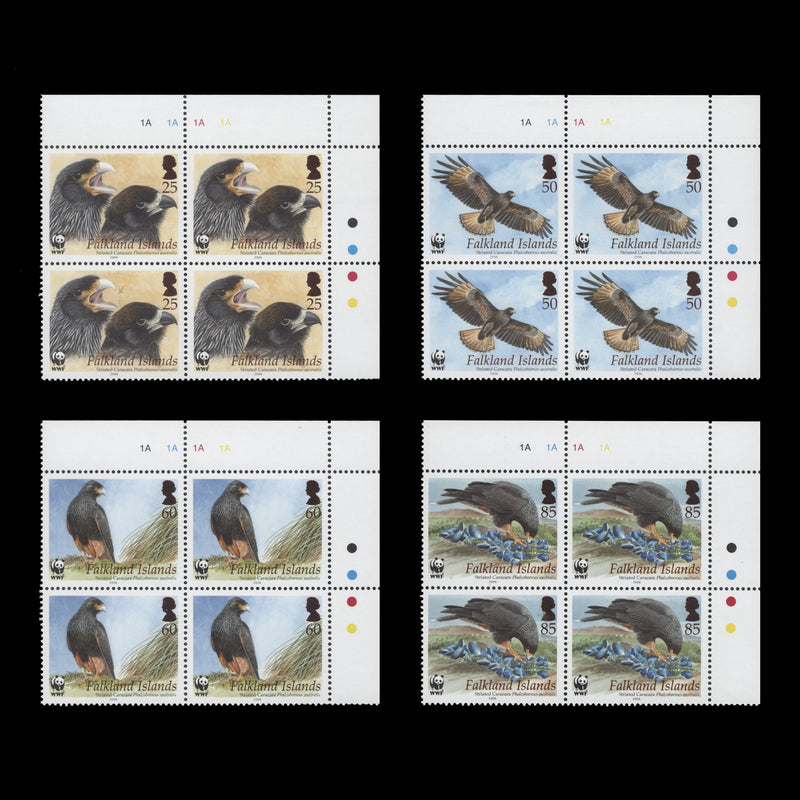 Falkland Islands 2006 (MNH) Striated Caracara plate blocks