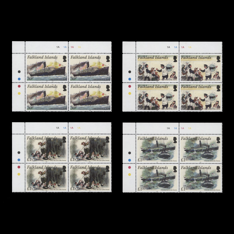 Falkland Islands 2012 (MNH) PSNC Oravia plate blocks