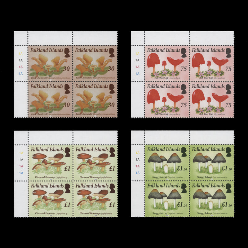 Falkland Islands 2014 (MNH) Fungi plate blocks