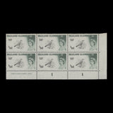 Falkland Islands 1968 (MNH) ½d Austral Thrush imprint/plate 1–1 block, DLR