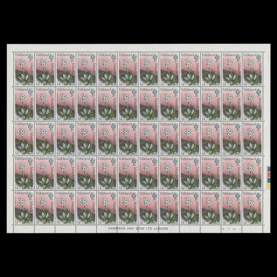 Falkland Islands 1968 (MNH) ½d Dusty Miller sheet of 60 stamps