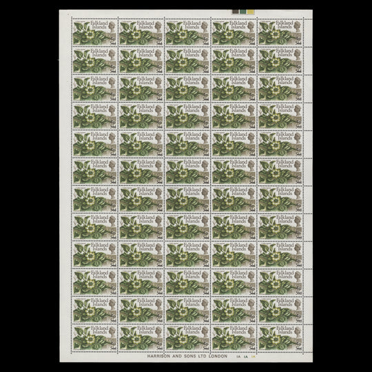Falkland Islands 1971 (MNH) 4p/5½d Arrowleaf Marigold sheet of 60 stamps