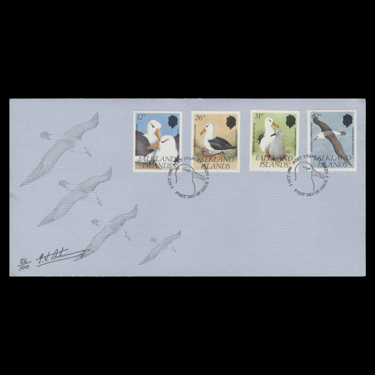 Falkland Islands 1990 Black-Browed Albatross first day cover signed by Ian John Strange