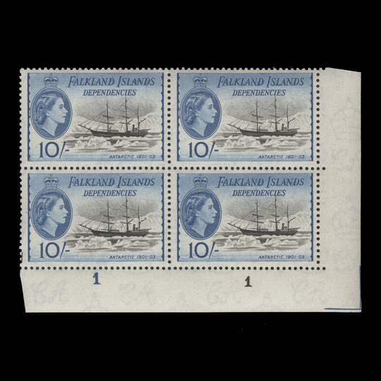 Falkland Islands Dependencies 1954 (MNH) 10s Antarctic plate block