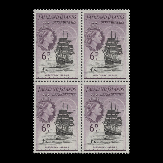 Falkland Islands Dependencies 1954 (MNH) 6d Discovery block