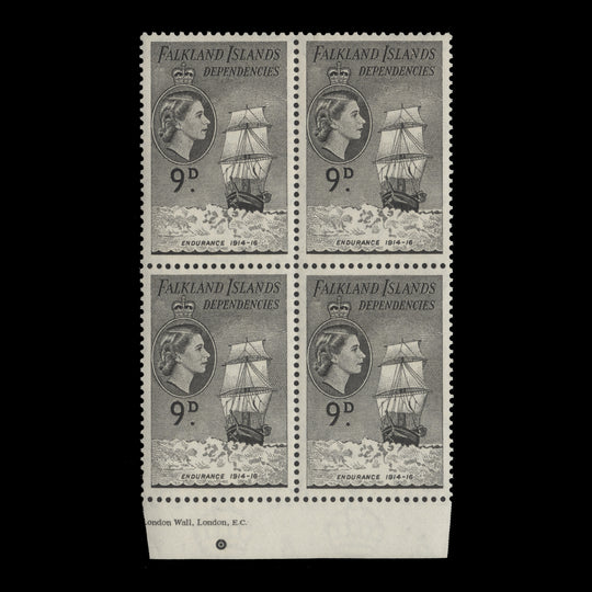 Falkland Islands Dependencies 1954 (MNH) 9d Endurance block