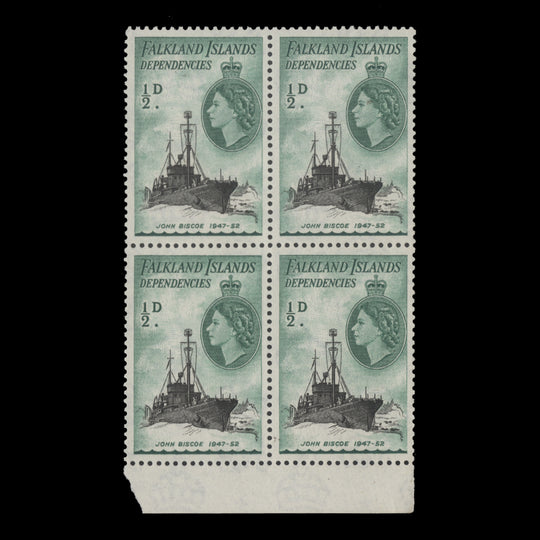 Falkland Islands Dependencies 1962 (MNH) ½d John Biscoe block, DLR
