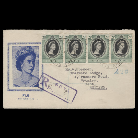 Fiji 1953 Coronation first day cover, SUVA