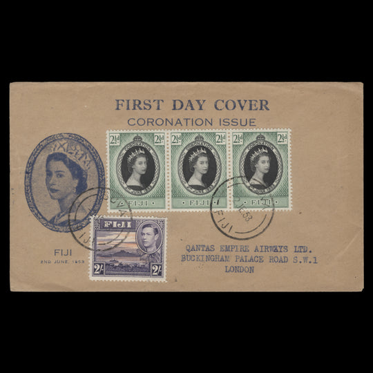 Fiji 1953 Coronation first day cover, SUVA