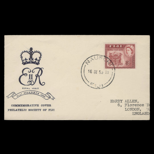 Fiji 1953 Royal Visit first day cover, NAUSORI