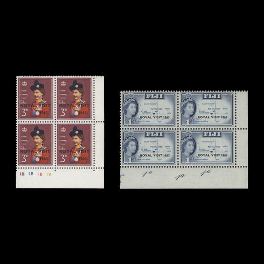 Fiji 1963 (MNH) Royal Visit plate blocks