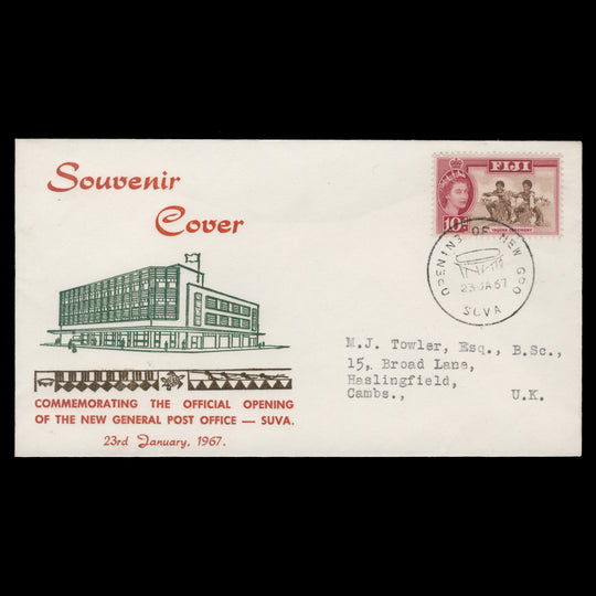 Fiji 1967 Opening of new GPO commemorative cover, SUVA