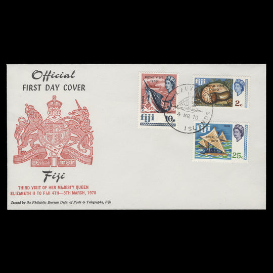 Fiji 1970 Royal Visit first day cover, LAUTOKA