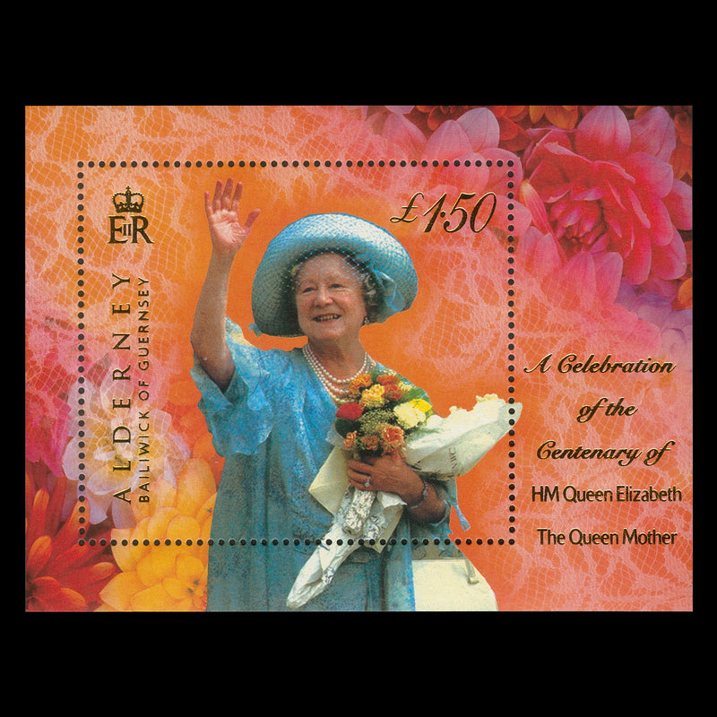 Alderney 2000 (MNH) £1.50 Queen Mother's Birthday miniature sheet
