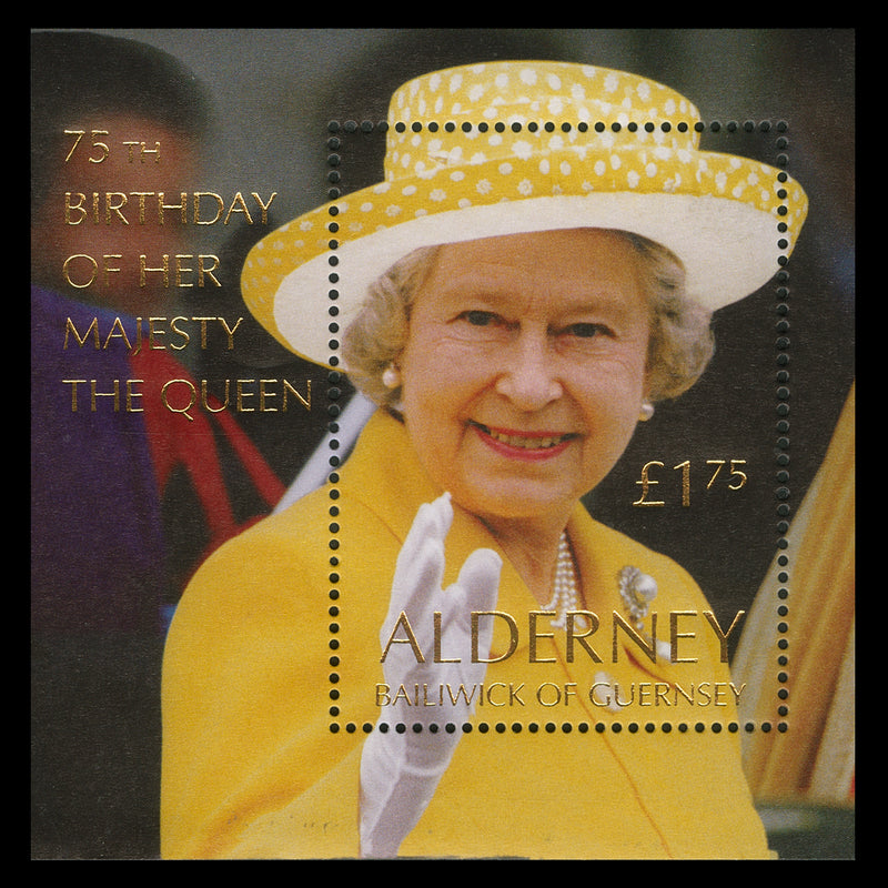 Alderney 2001 (MNH) £1.75 Queen Elizabeth II's Birthday miniature sheet Media 1 of 1