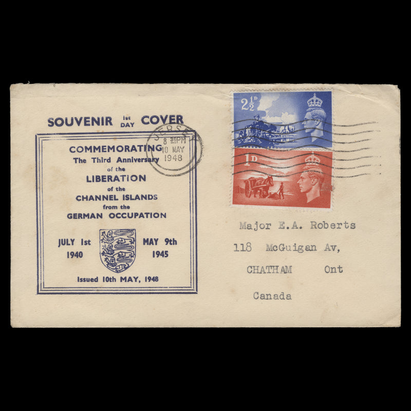Channel Islands 1948 (FDC) Liberation Anniversary, JERSEY