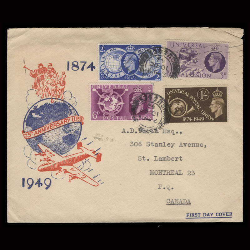 Great Britain 1949 UPU Anniversary first day cover, SUSSEX