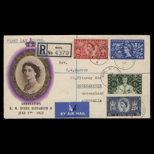 Great Britain 1953 Coronation first day cover, RHYL