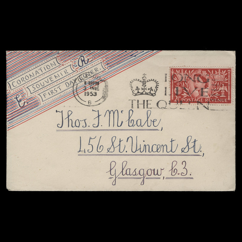 Great Britain 1953 (FDC) 2½d Coronation, GLASGOW