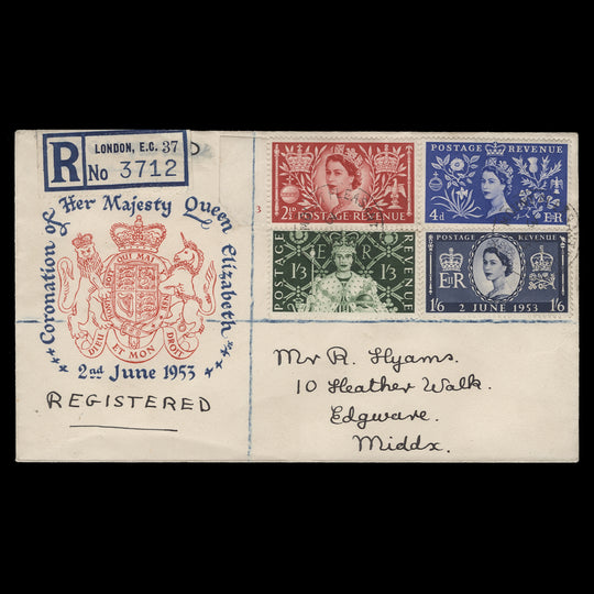 Great Britain 1953 Coronation first day cover, MOUNT PLEASANT