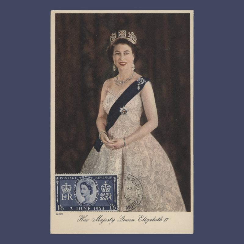 Great Britain 1953 (FDC) 1s6d Coronation, HARROW