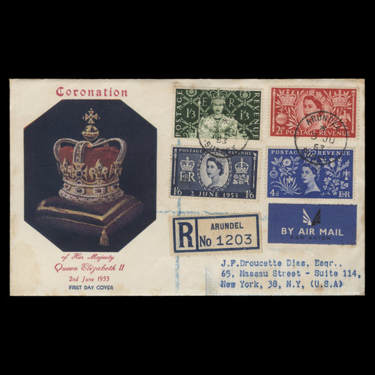 Great Britain 1953 Coronation first day cover, ARUNDEL