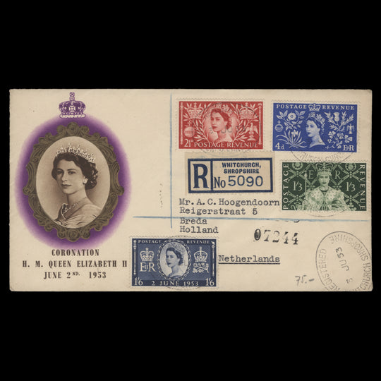 Great Britain 1953 Coronation first day cover, WHITCHURCH