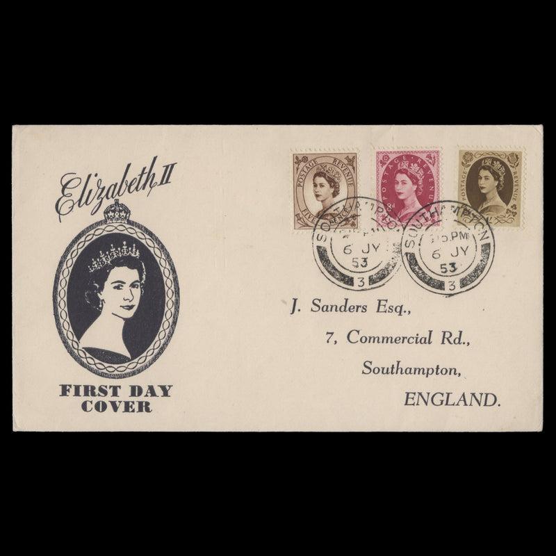 Great Britain 1953 Wilding Definitives first day cover, SOUTHAMPTON