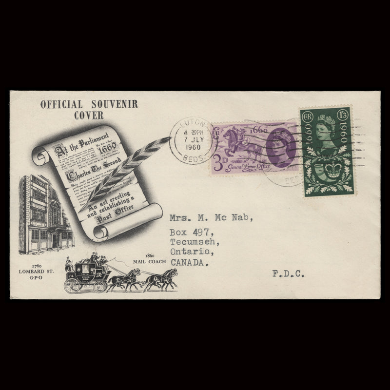 Great Britain 1960 General Letter Office first day cover, LUTON