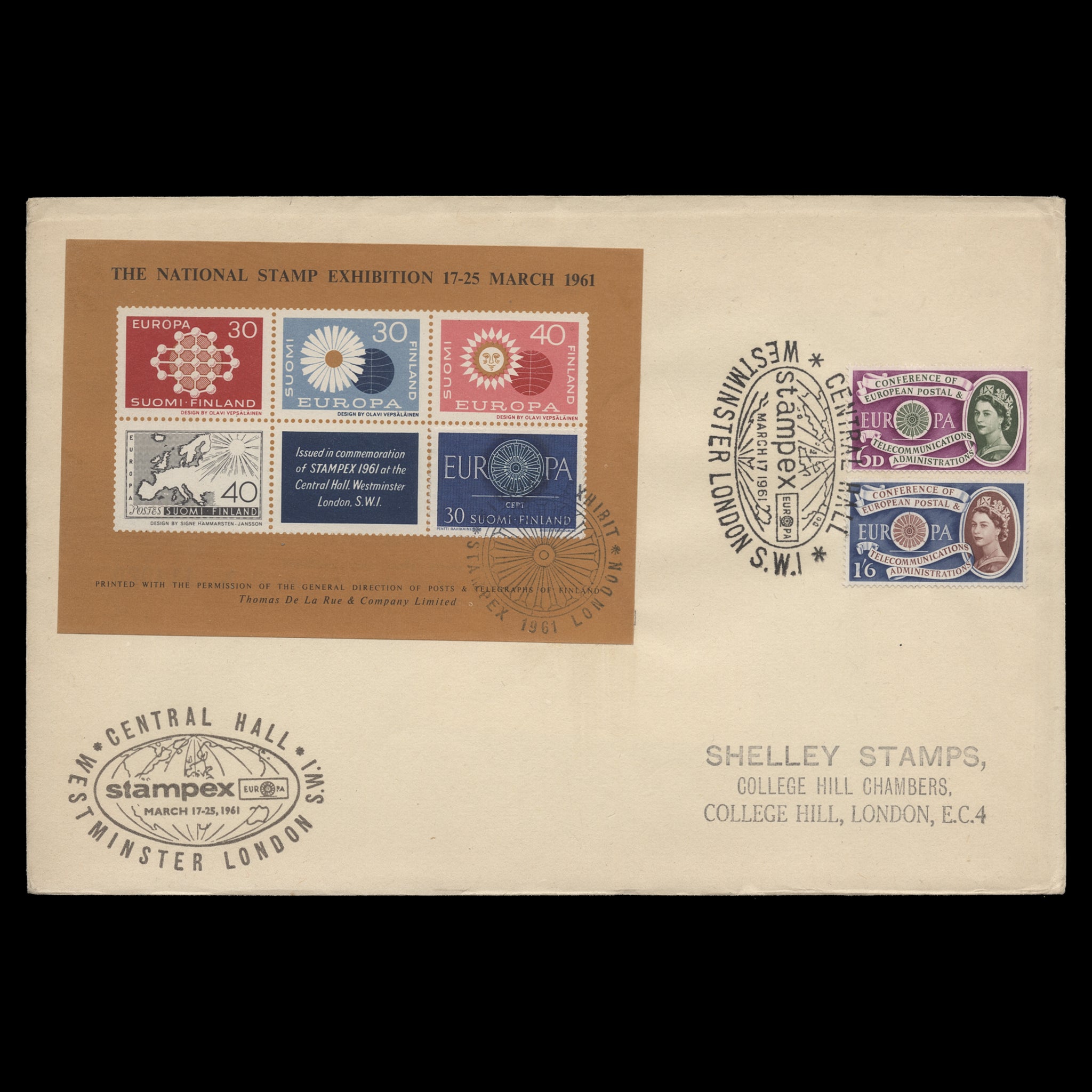 Great Britain 1961 Stampex, London souvenir sheetlet – ZEBOOSE.COM
