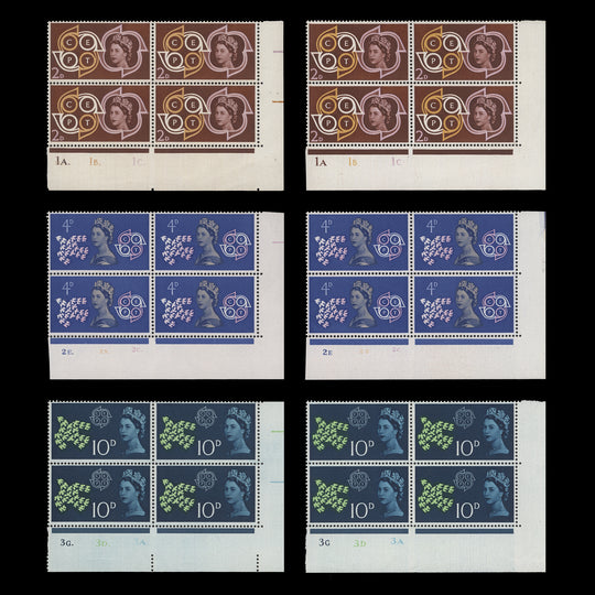 Great Britain 1961 (MNH) CEPT cylinder blocks