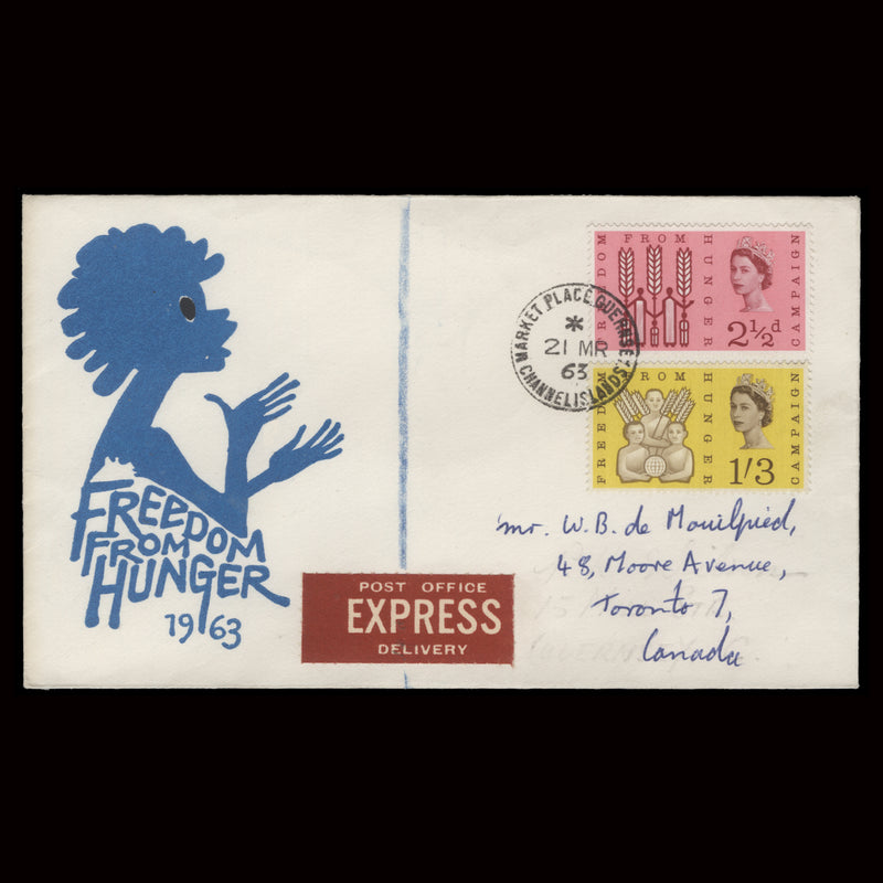 Great Britain 1963 Freedom From Hunger ordinary first day cover, GUERNSEY