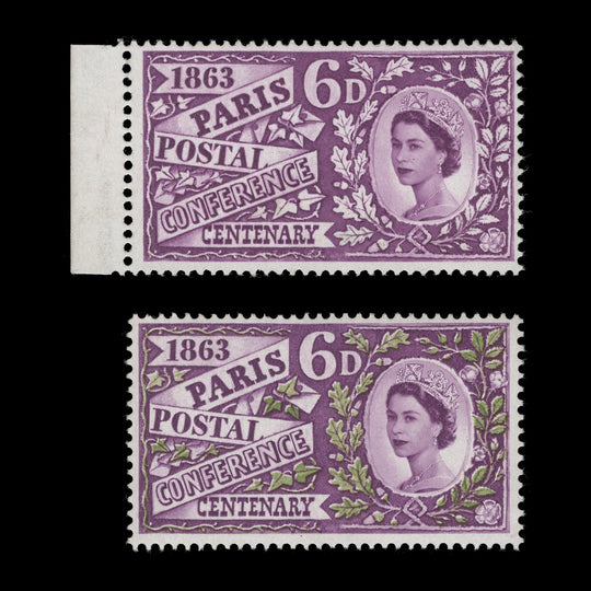 Great Britain 1963 (Variety) 6d Paris Postal Conference missing green