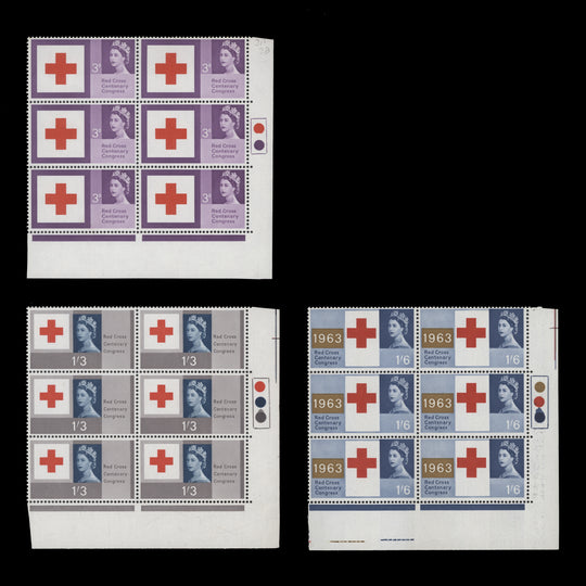 Great Britain 1963 (MNH) Red Cross Centenary ordinary traffic light blocks