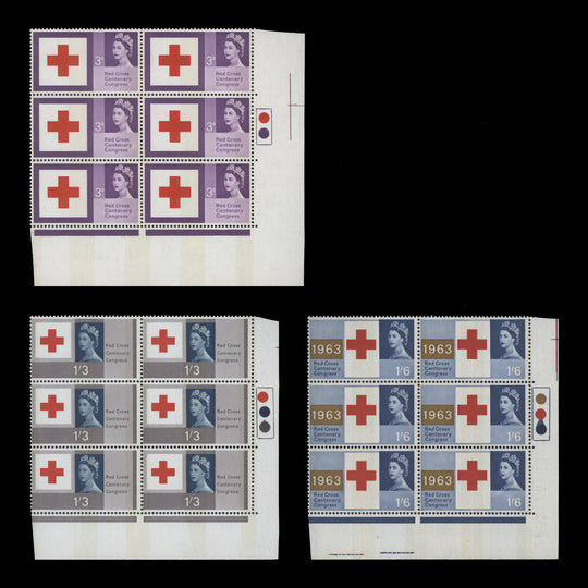 Great Britain 1963 (MNH) Red Cross Centenary phosphor traffic light blocks