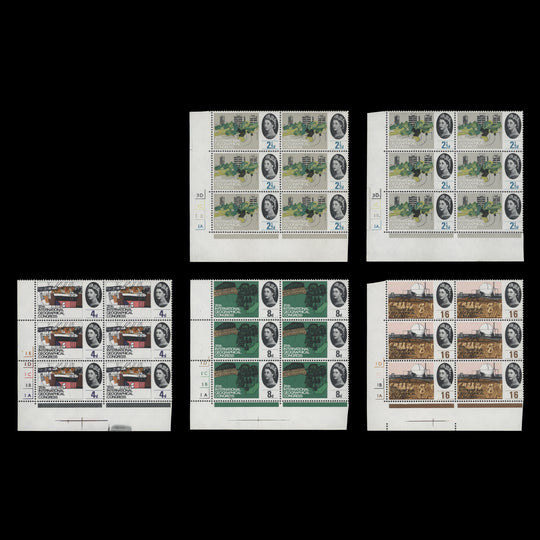 Great Britain 1964 (MNH) Geographical Congress ordinary cylinder blocks