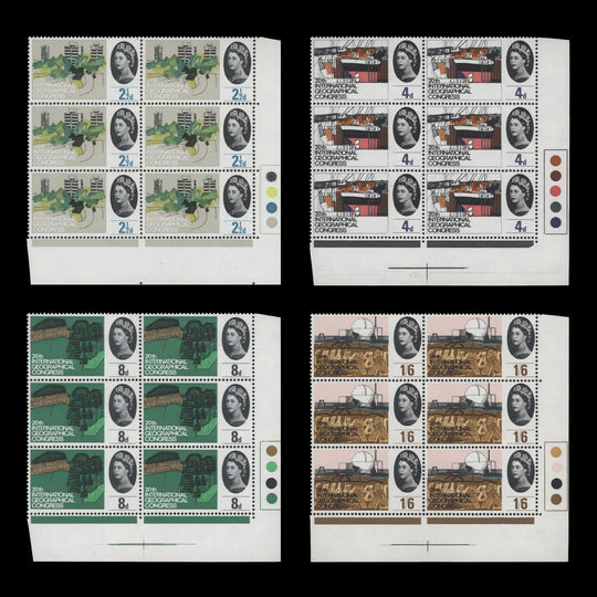 Great Britain 1964 (MNH) Geographical Congress ordinary traffic light blocks