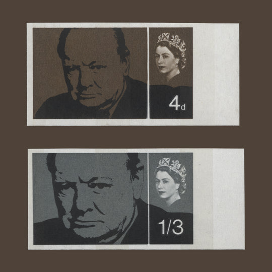 Great Britain 1965 (Variety) Churchill Commemoration phosphor imprimatur singles