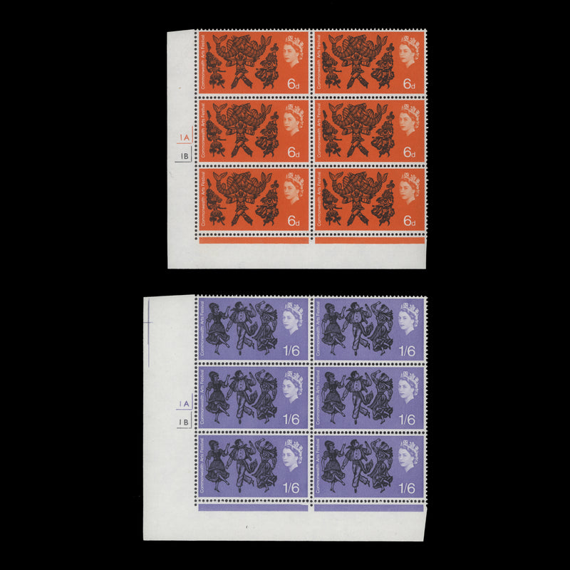 Great Britain 1965 (MNH) Commonwealth Arts Festival ordinary cylinder blocks