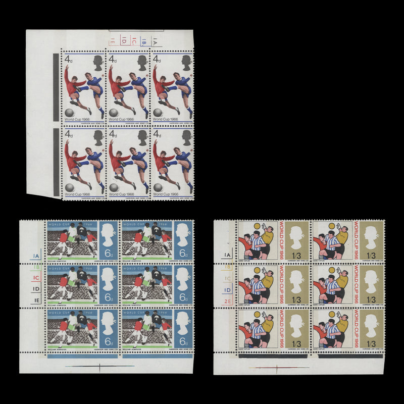 Great Britain 1966 (MNH) World Cup Football phosphor cylinder blocks