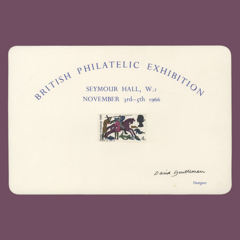 Great Britain 1966 Battle of Hastings presentation card signed by designer
