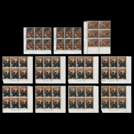 Great Britain 1967 (MNH) Christmas cylinder blocks