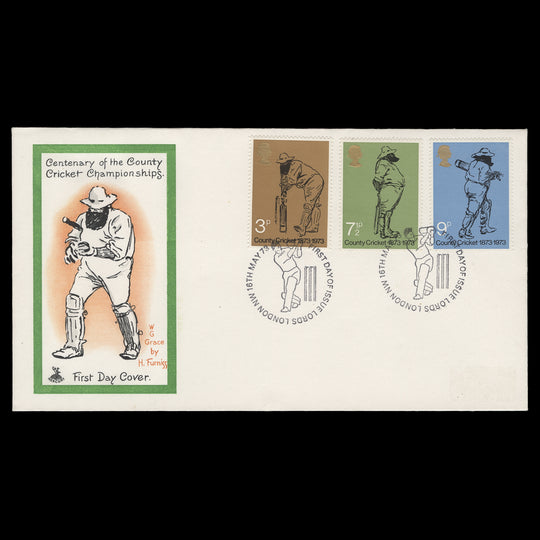 Great Britain 1973 (FDC) County Cricket, LORDS