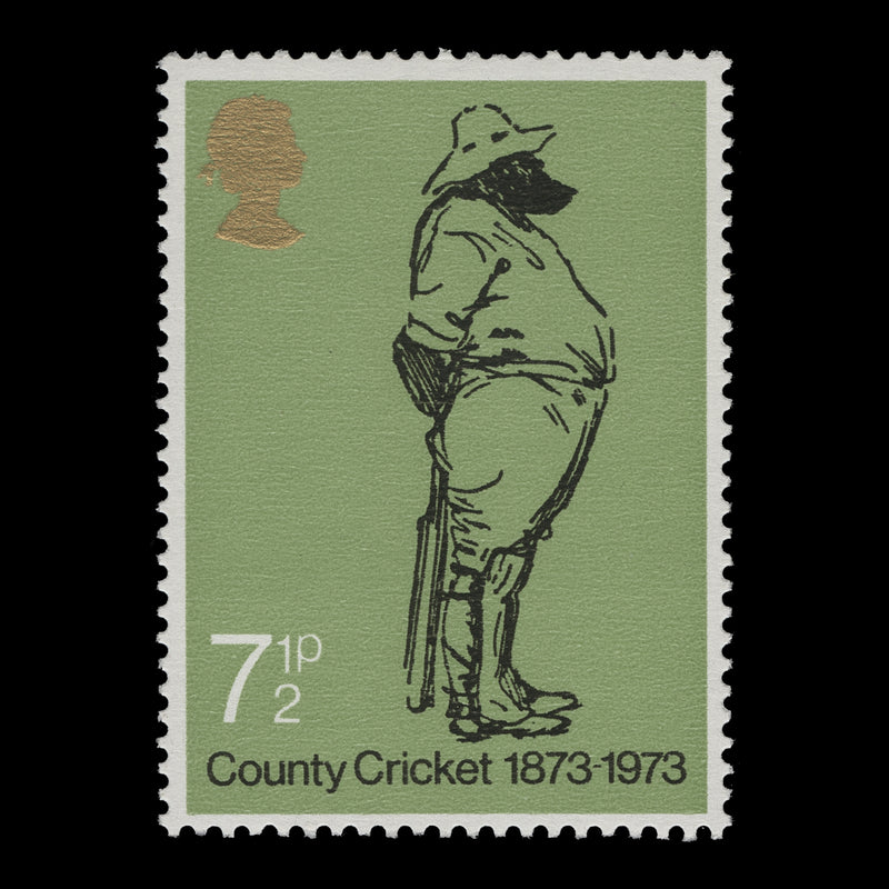 Great Britain 1973 (Variety) 7½p County Cricket with embossing shift