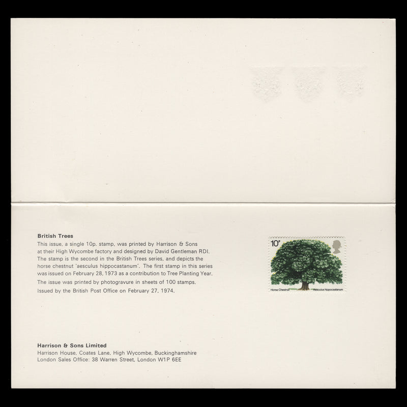 Great Britain 1974 British Trees presentation folder