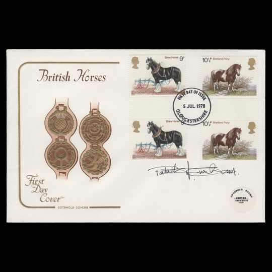 Great Britain 1978 Horses first day cover signed by Patrick Oxenham