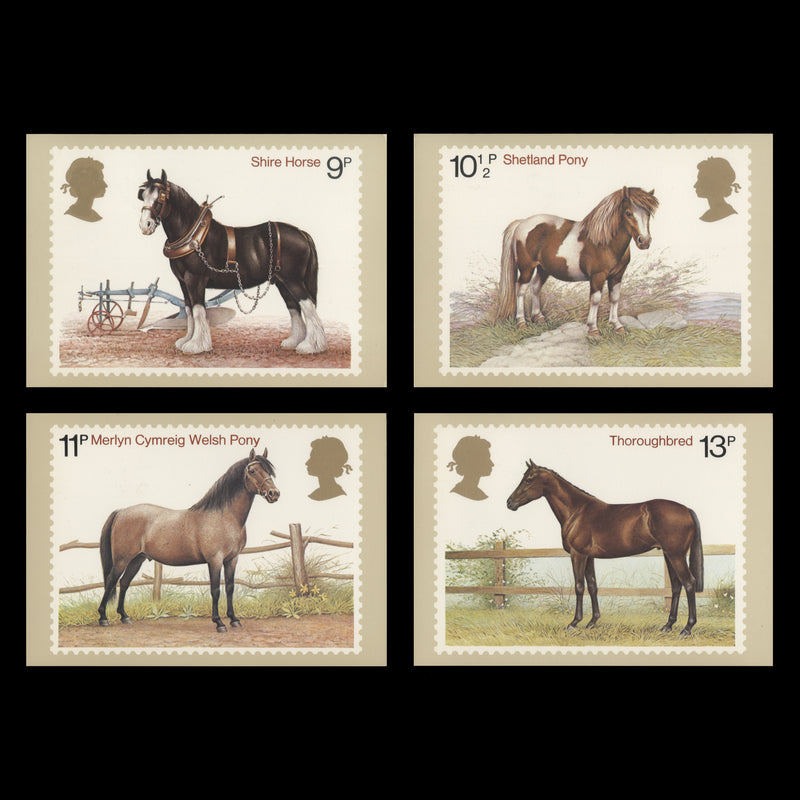Great Britain 1978 Horses first day PHQ cards signed by Patrick Oxenham